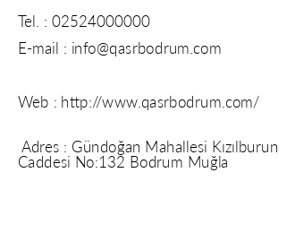 The Qasr Bodrum Family Resort iletiim bilgileri